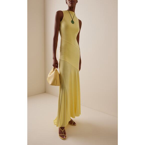 Siedres Exclusive Fens Scoop Back Maxi Dress Yellow - L - Picture 1 of 5